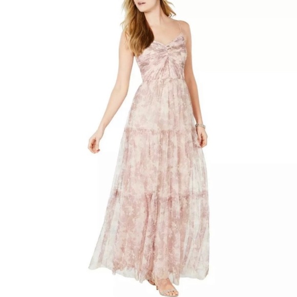 floral tulle maxi dress